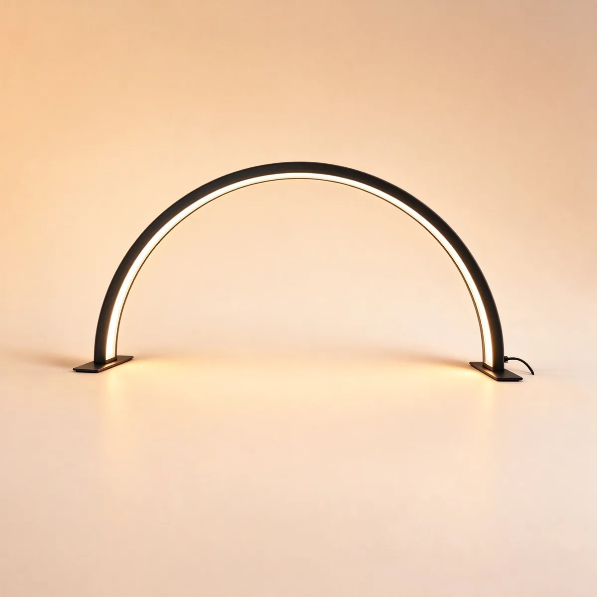 Black half moon nail lamp, slim front profile